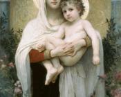 威廉阿道夫布格罗 - 玫瑰与圣母玛利亚